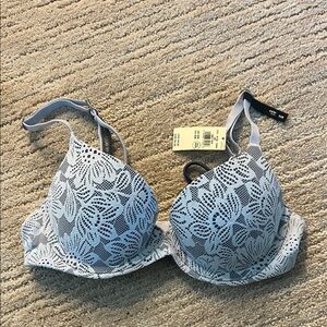Aerie Lace Bra in Light Blue and White